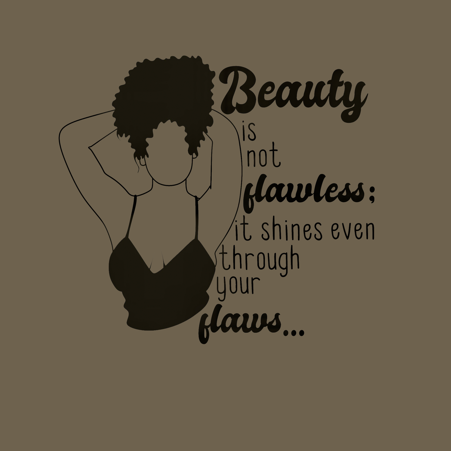 "Flaws and All" black empowerment tank top
