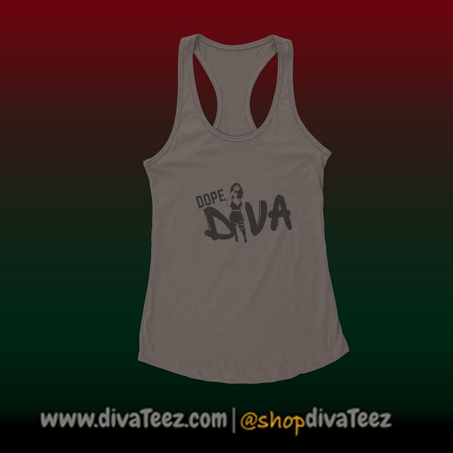 dopest diva tank top grey