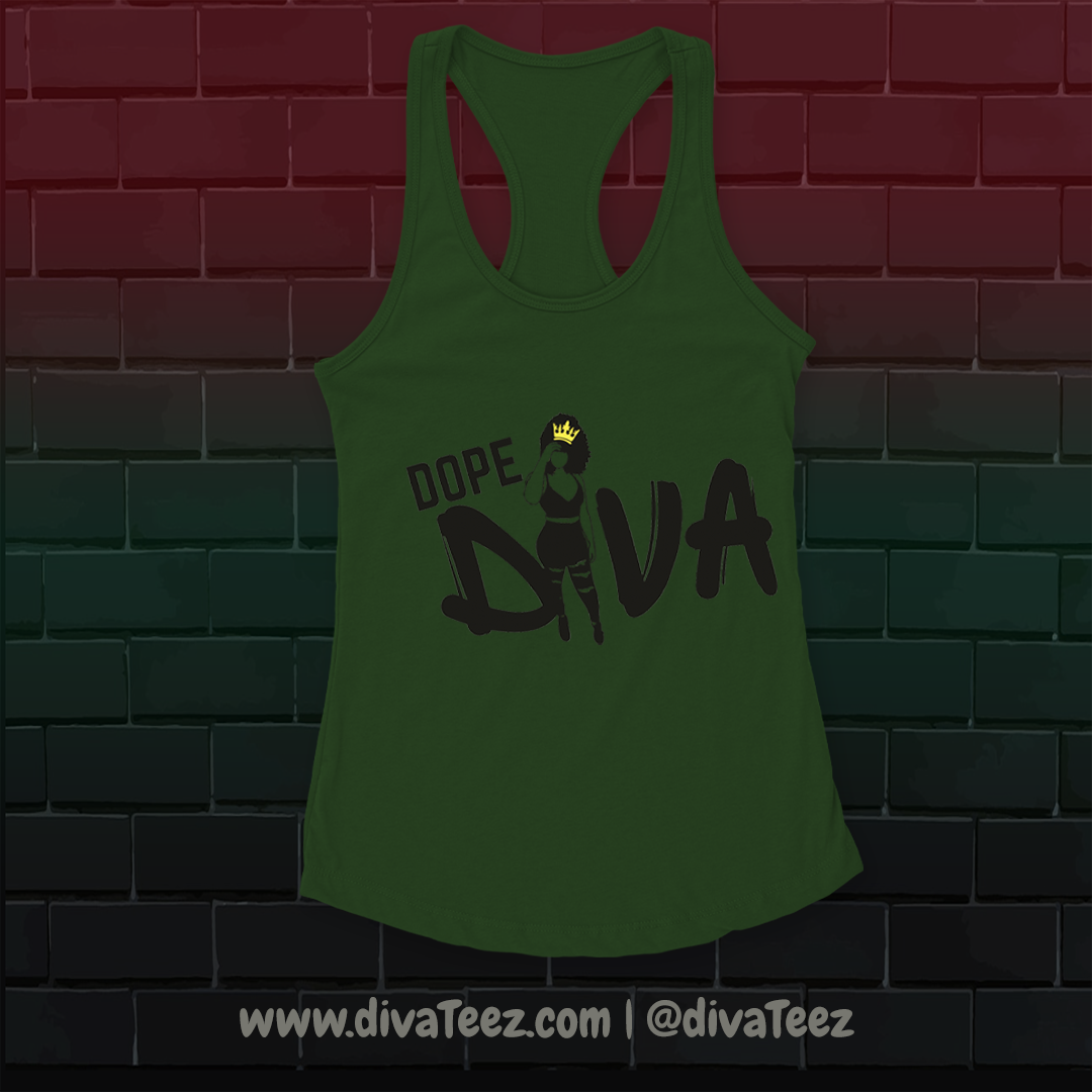 dopest diva tank top Kelley green